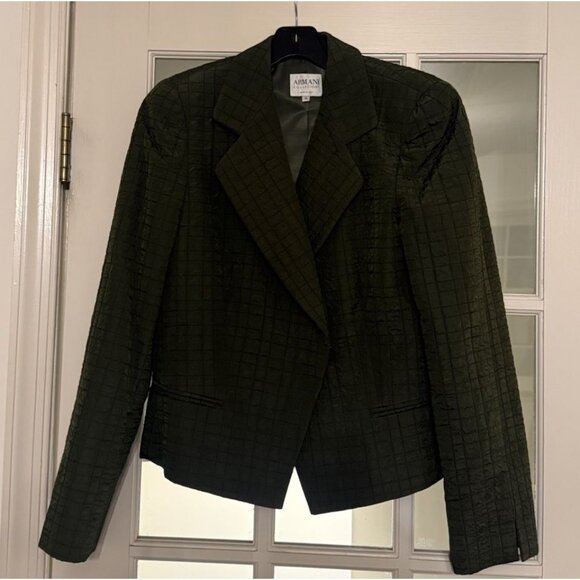 Giorgio Armani Le Collezioni women’s quilted green jacket Sz 10 made in italy - Picture 3 of 10